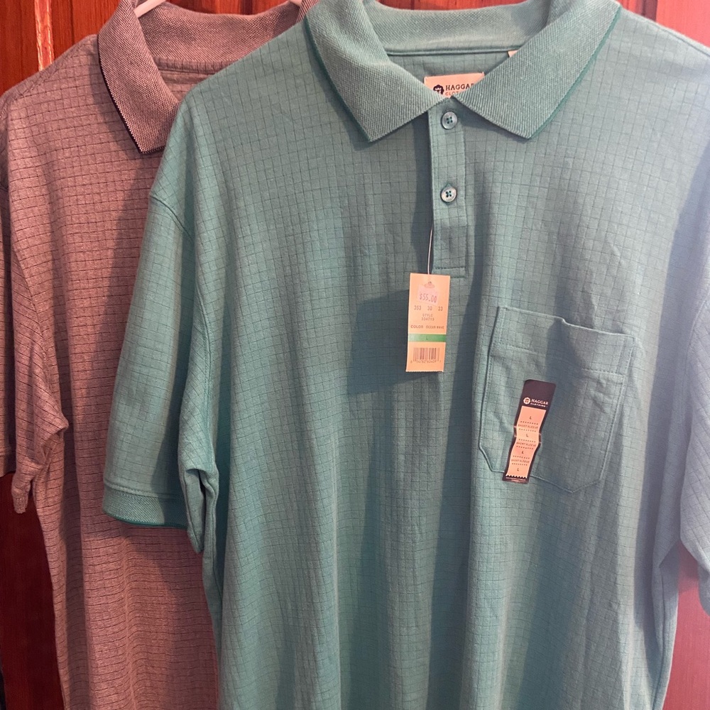 Haggar golf shirt. New with tags. Large short sleeve.